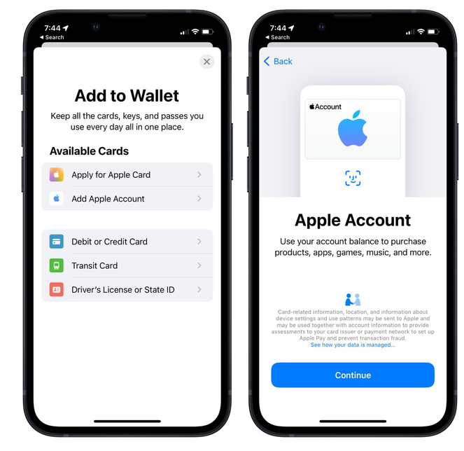 甘肃苹果手机维修分享iOS 15.5钱包App如何添加 Apple 账户 